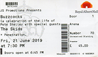 A Celebration of the Life of Pete Shelley: Royal Albert Hall, Kensington Gore, London 21.6.19